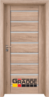Интериорна HDF врата, модел Gradde Axel Glas, Дъб Вераде