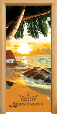 Стъклена интериорна врата Print G 13-14 Beach Sunset
