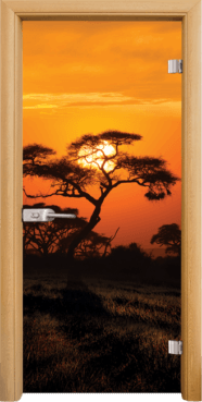 Стъклена интериорна врата Print G 13-17 African Sunset