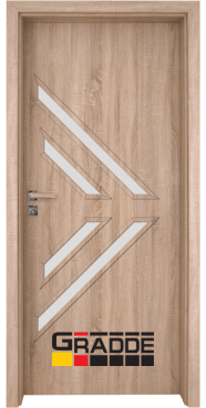 Интериорна HDF врата, модел Gradde Paragon Glas 3.4, Дъб Вераде
