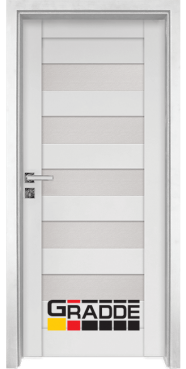 Интериорна HDF врата, модел Gradde Aaven Glas, Бял мат